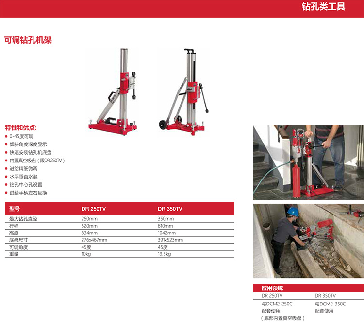 Milwaukee 米沃奇 金剛石鉆孔機(jī)支架鉆架 金剛鉆架 DR250TV